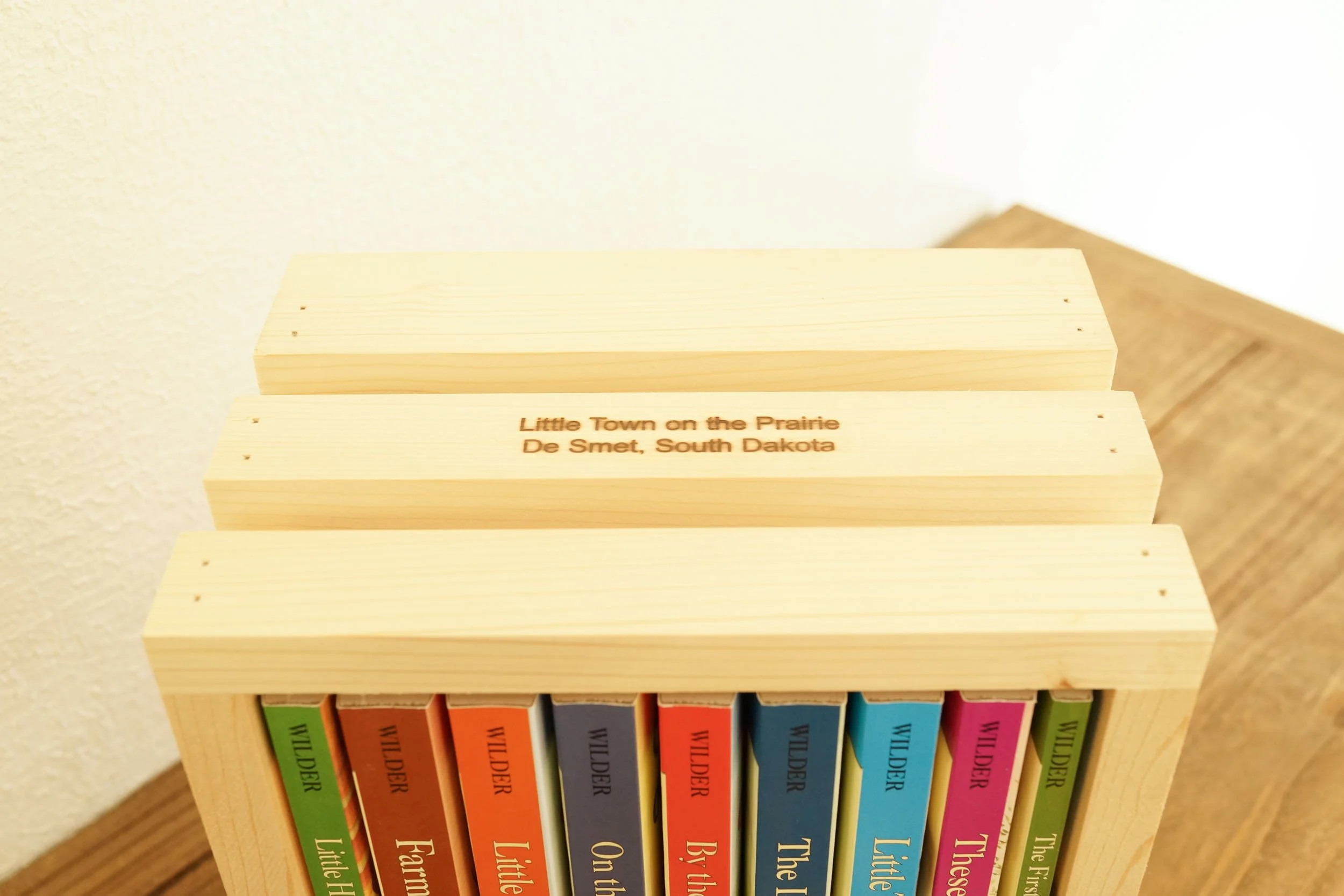 Little House Nine-book set paperback edition in handcrafted wooden